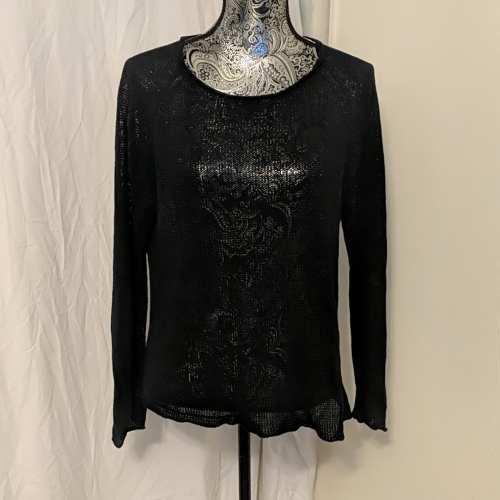 ✨5/$25✨ Eileen Fisher 100% linen navy knit sweater